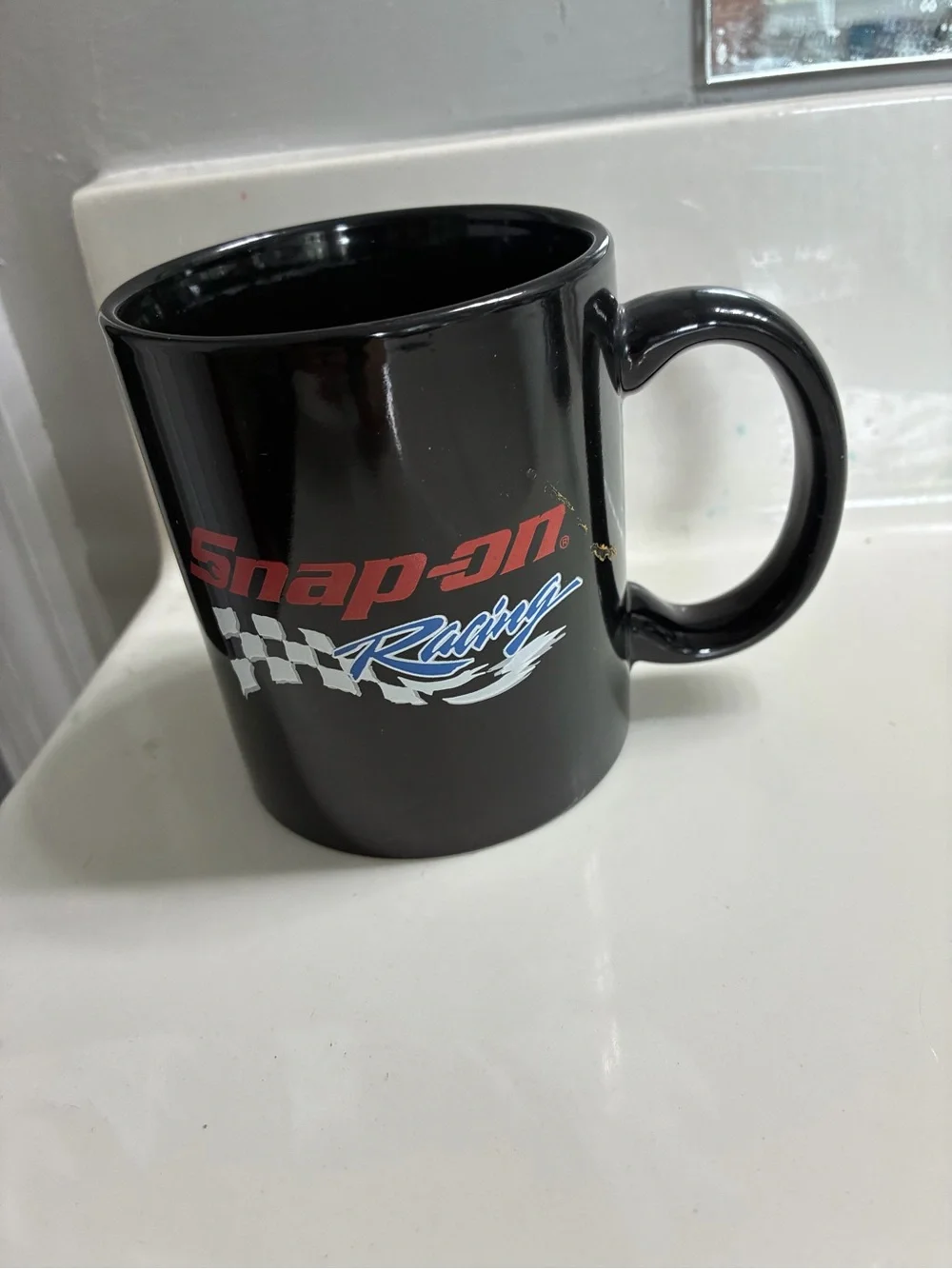 Snap-on Black Racing Logo Ceramic Coffee Mug